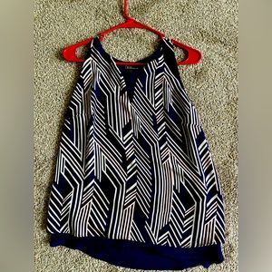Blue sleeveless blouse